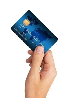 Hand with credit card