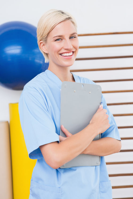 Smiling physical therapist
