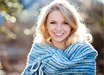 Young blond smiling woman